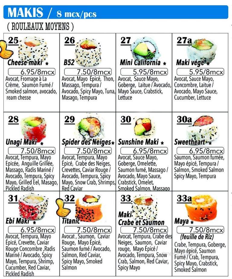 Sushi Japango - Montreal, QC menu_pic