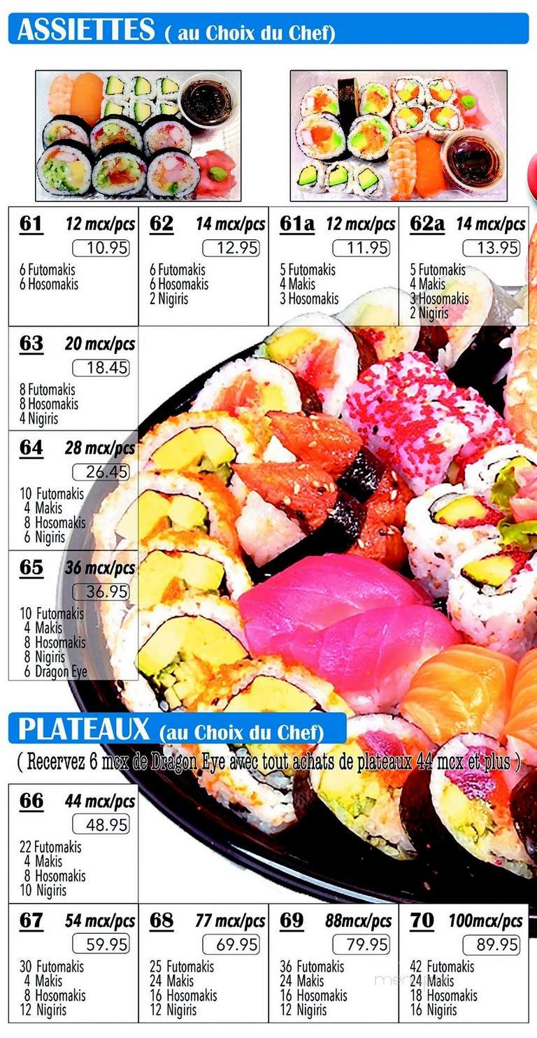 Sushi Japango - Montreal, QC menu_pic