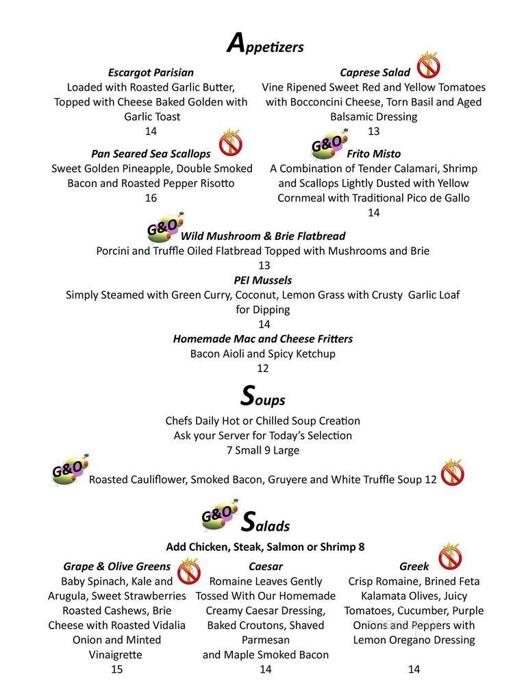 The Grape & Olive - Orillia, ON menu_pic