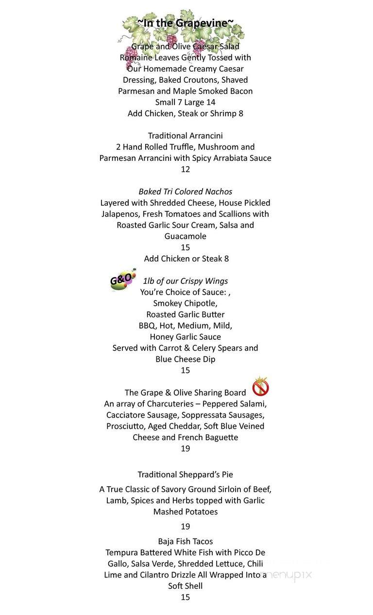 The Grape & Olive - Orillia, ON menu_pic