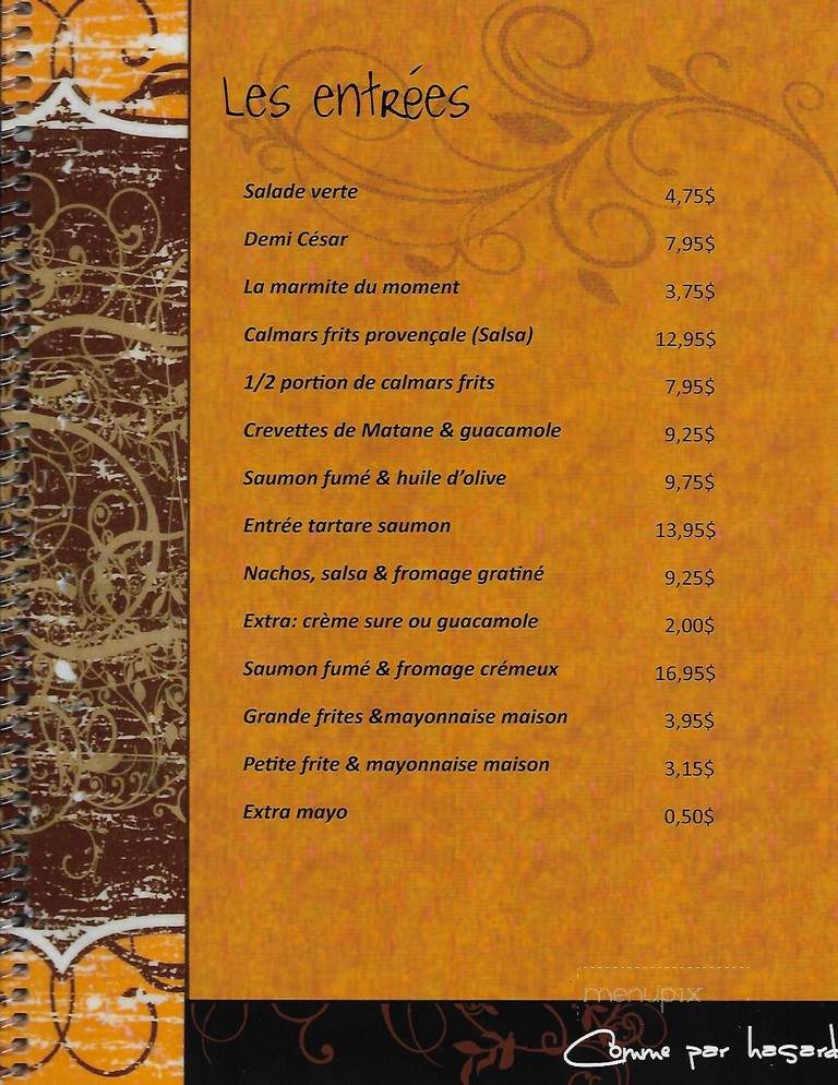 Comme par hasard - Longueuil, QC menu_pic