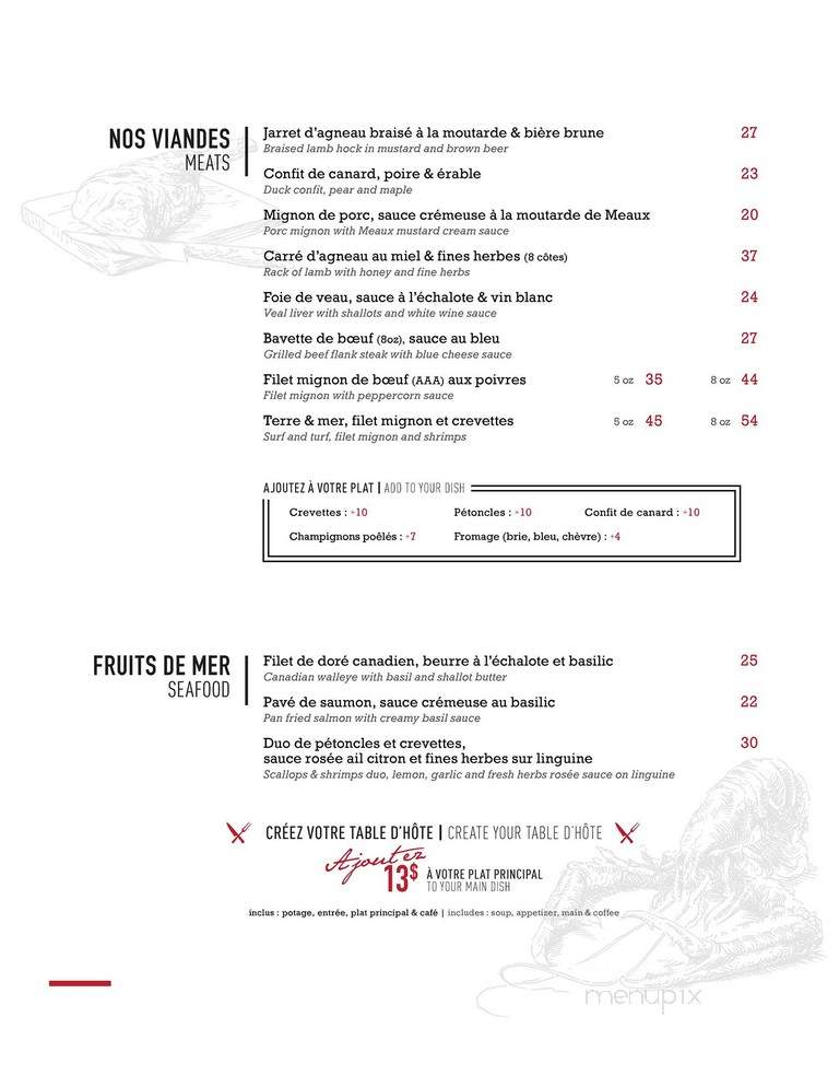 Comme Chez Soi - Canton Magog, QC menu_pic