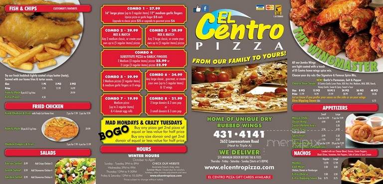 El Centro Pizza - Halifax, NS menu_pic