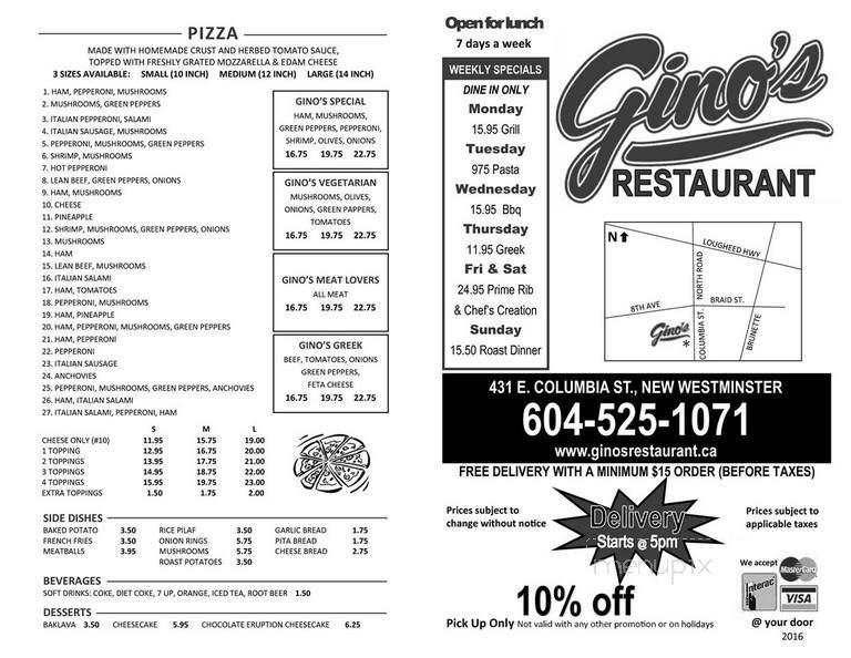 Gino's Restaurant - New Westminster, BC