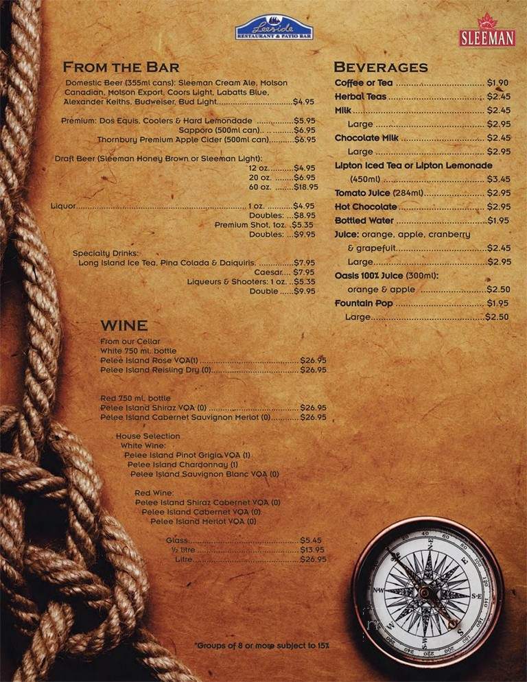 Leeside Restaurant - Northern Bruce Peninsula, ON menu_pic