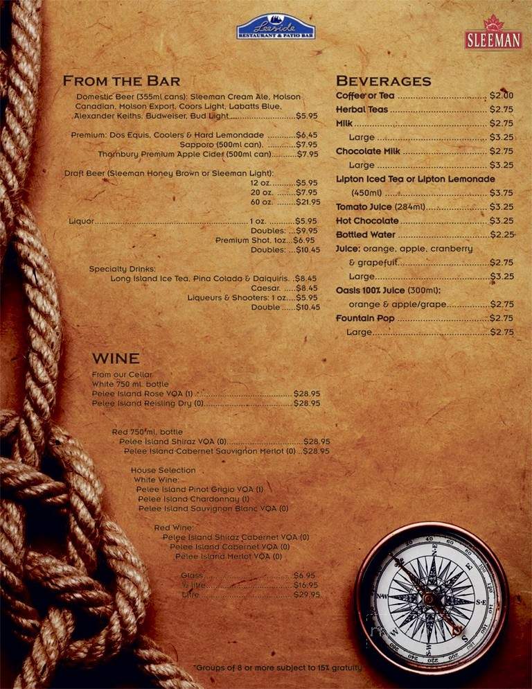 Leeside Restaurant - Northern Bruce Peninsula, ON menu_pic
