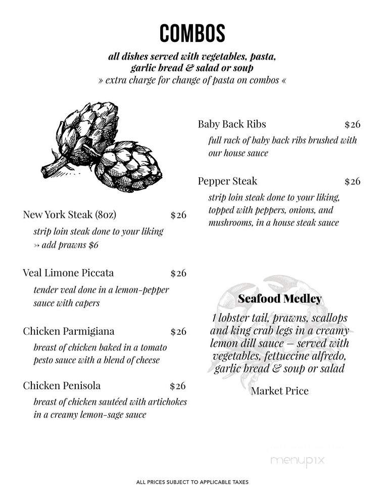 Penisola Restaurant - Quesnel, BC menu_pic