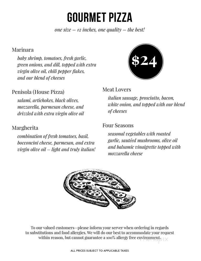 Penisola Restaurant - Quesnel, BC menu_pic