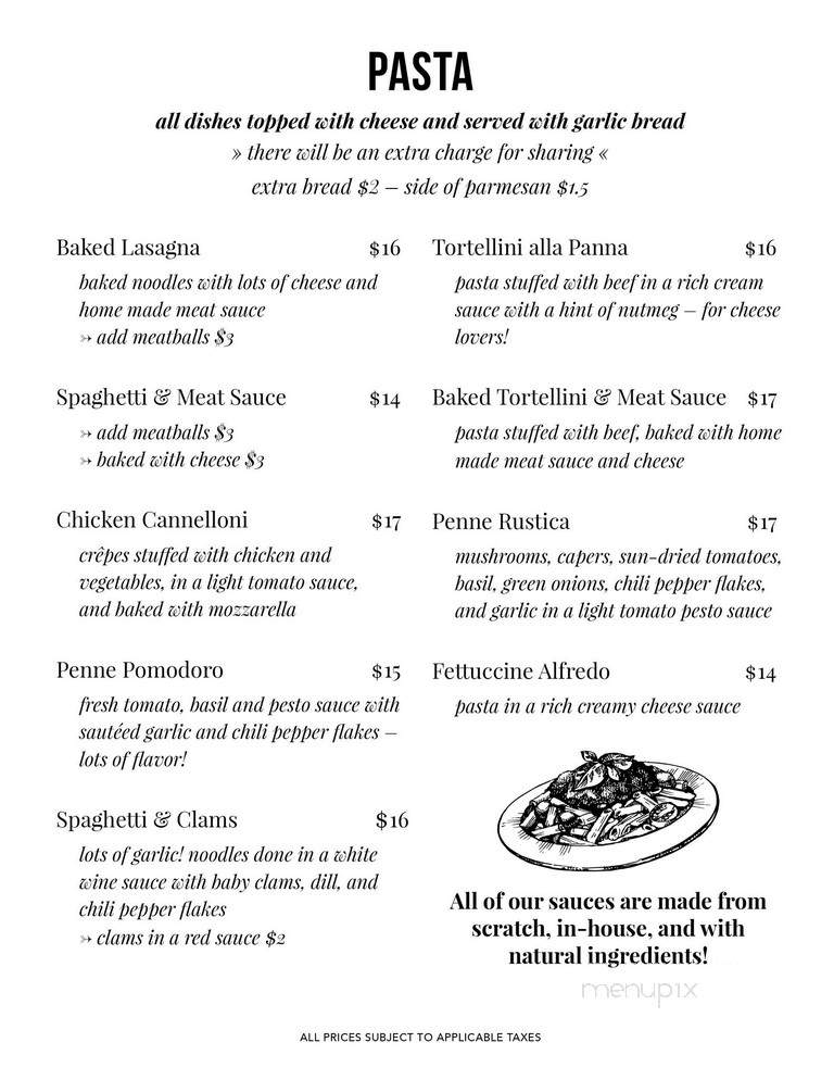 Penisola Restaurant - Quesnel, BC menu_pic