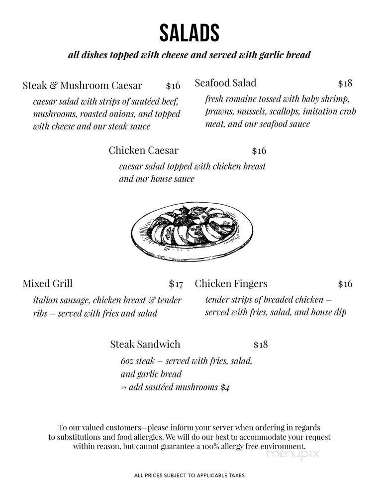 Penisola Restaurant - Quesnel, BC menu_pic
