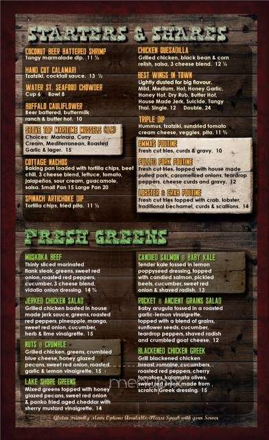 Emma's Back Porch - Burlington, ON menu_pic