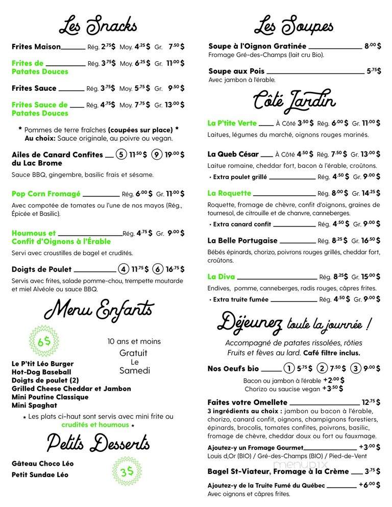 Chez Leo - Montreal, QC menu_pic