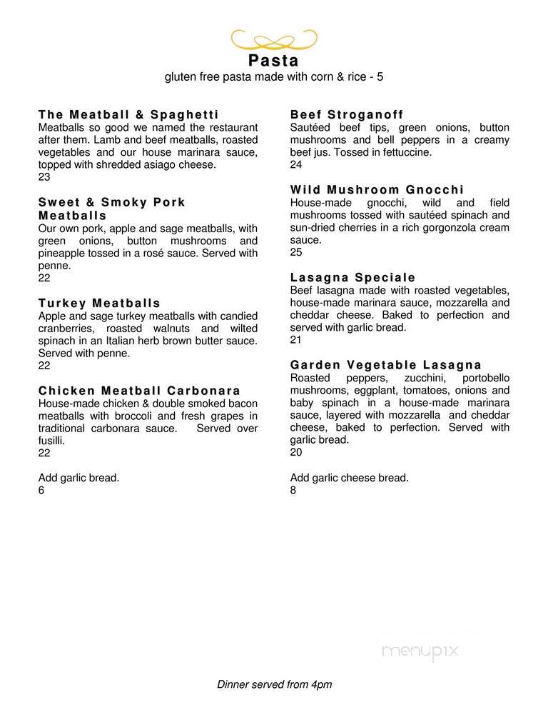 The Meatball Pizza & Pasta - Banff, AB menu_pic