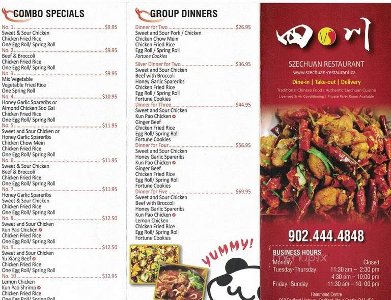 Szechuan Restaurant - Halifax, NS menu_pic
