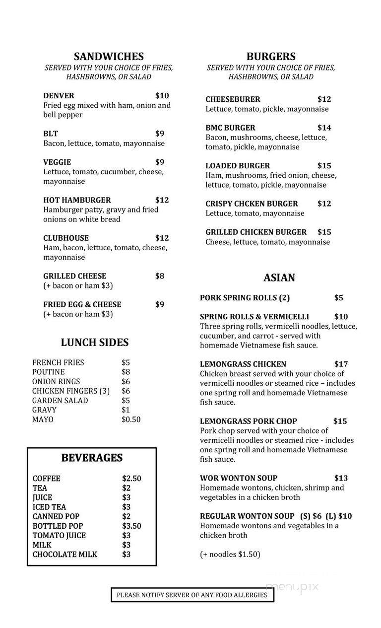 John's Breakfast & Lunch - Calgary, AB menu_pic