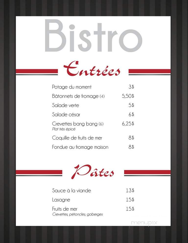 Restaurant Rivana - Adstock, QC menu_pic