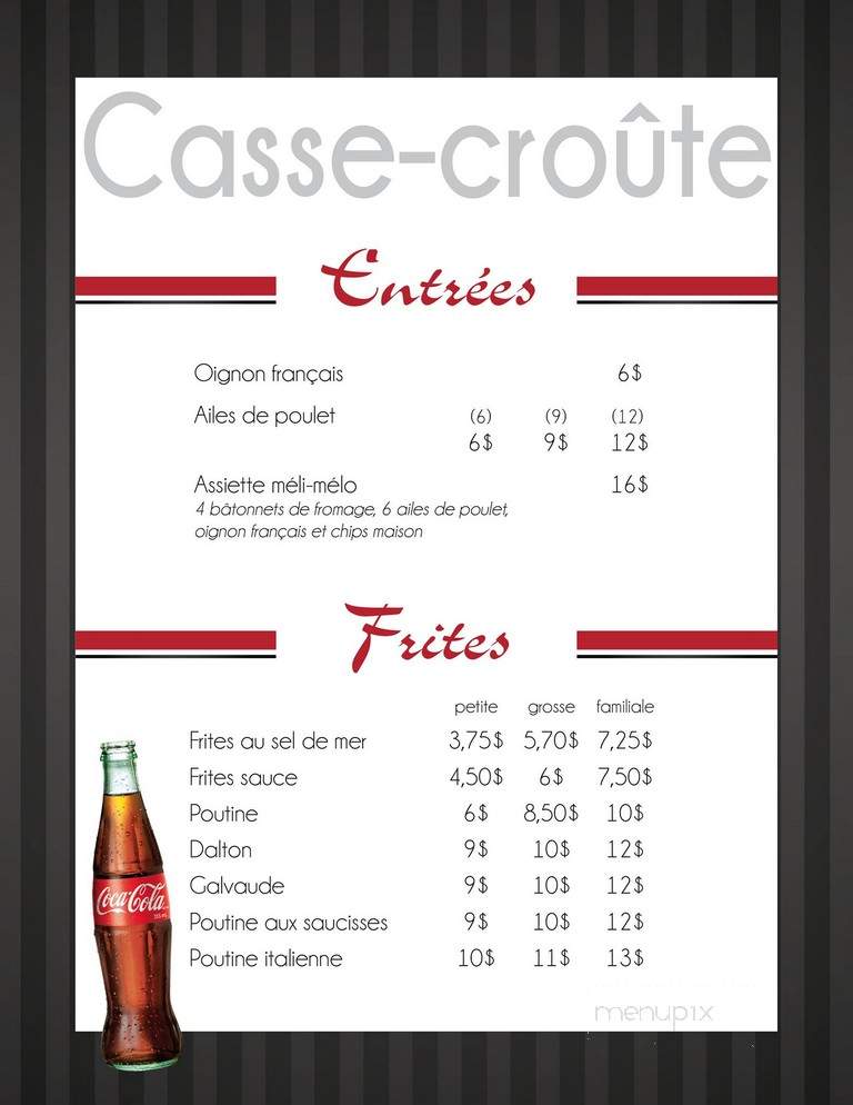 Restaurant Rivana - Adstock, QC menu_pic