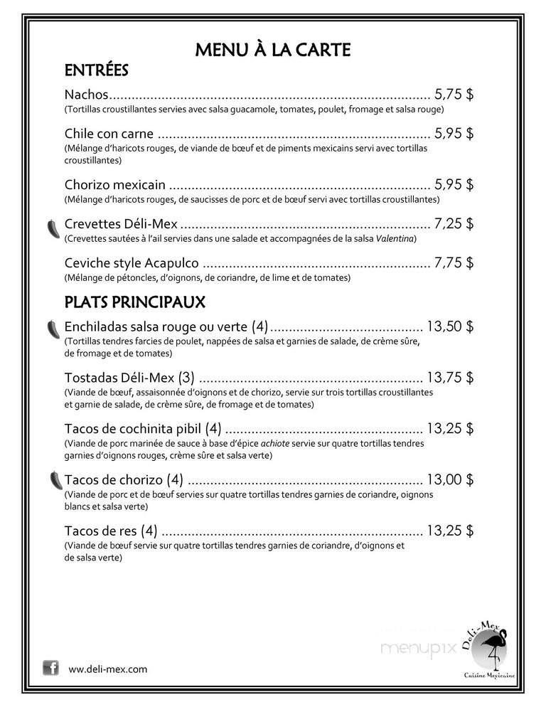 Deli Mex - Quebec, QC menu_pic