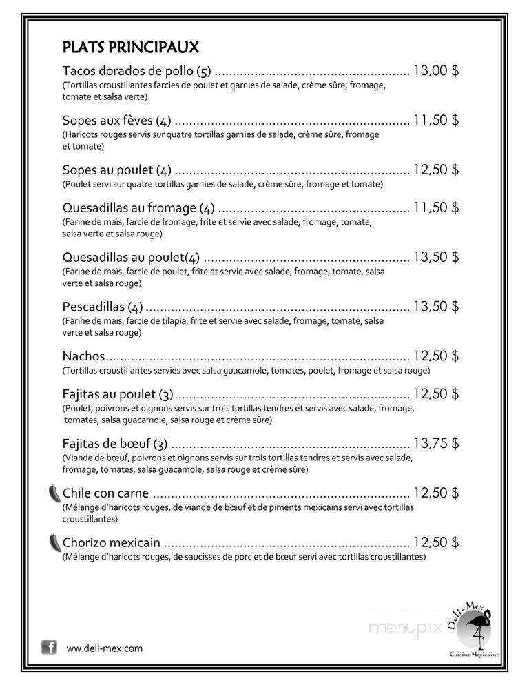 Deli Mex - Quebec, QC menu_pic