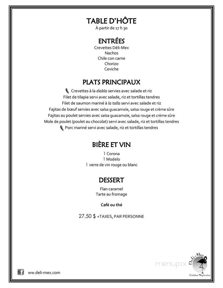 Deli Mex - Quebec, QC menu_pic