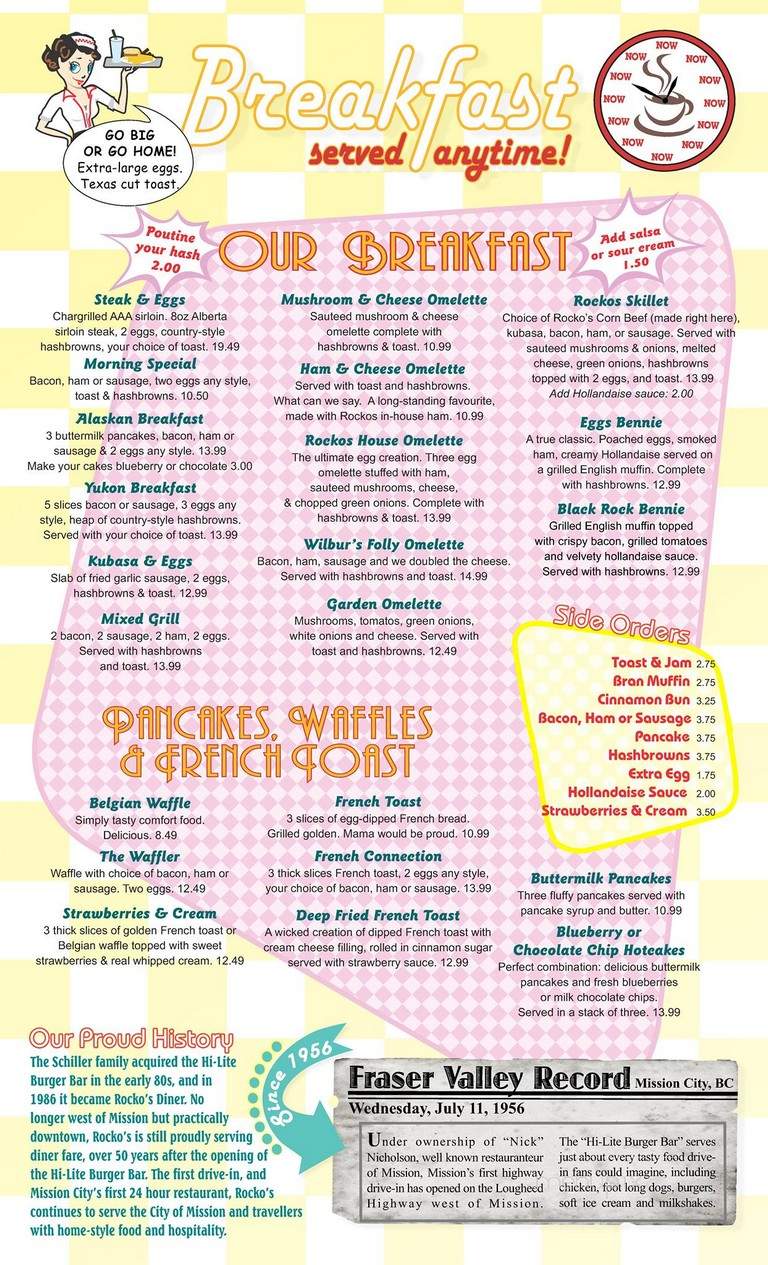 Rocko's Family Diner - Mission, BC menu_pic