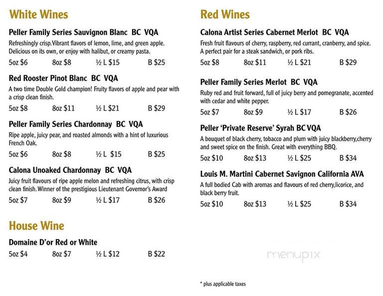 JBI Pub - Victoria, BC menu_pic