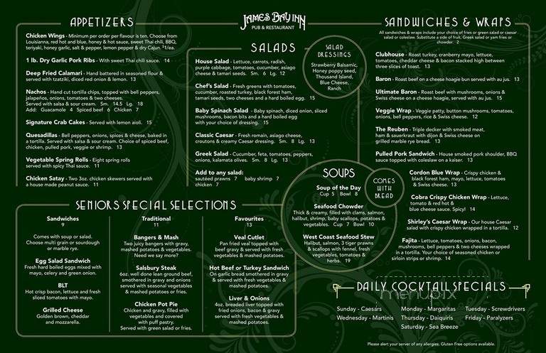 JBI Pub - Victoria, BC menu_pic
