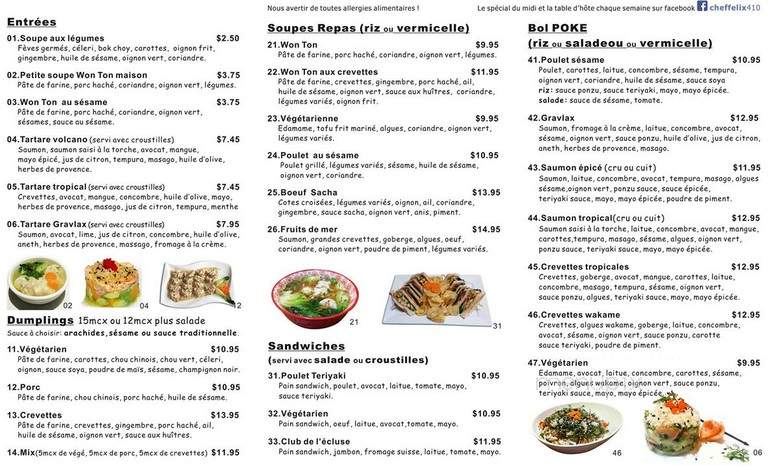 Cafe de l'Ecluse - Saint-Lambert, QC menu_pic