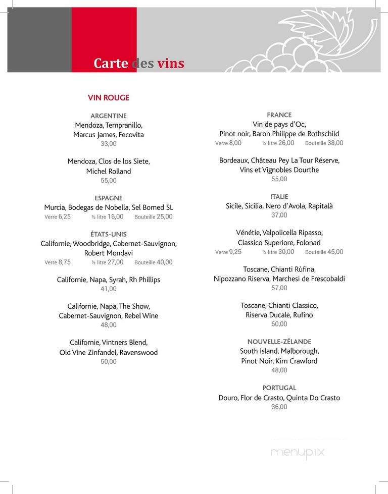 Restaurant L'etape - Levis, QC menu_pic