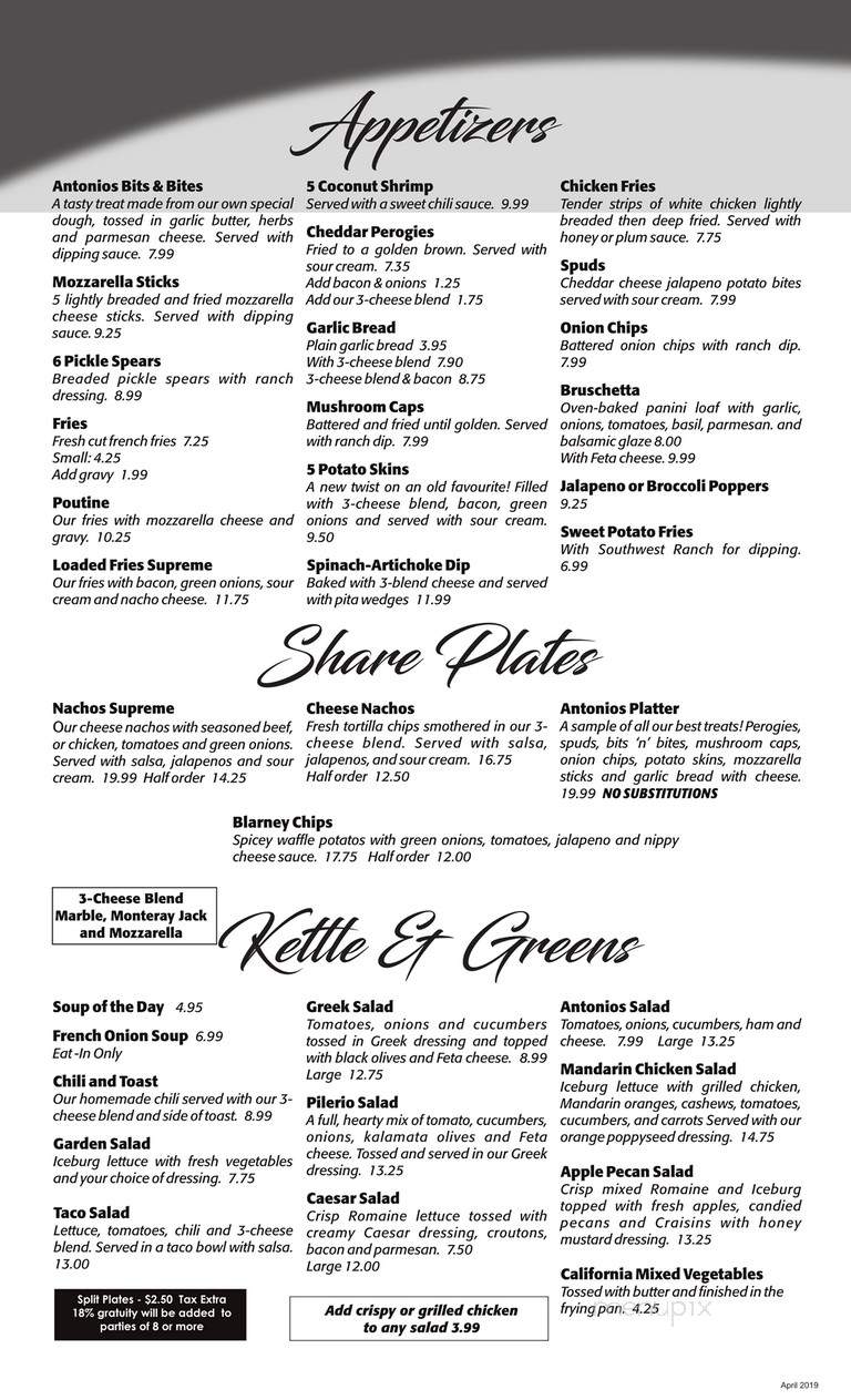 A Antonio's Pizza - Corunna, ON menu_pic