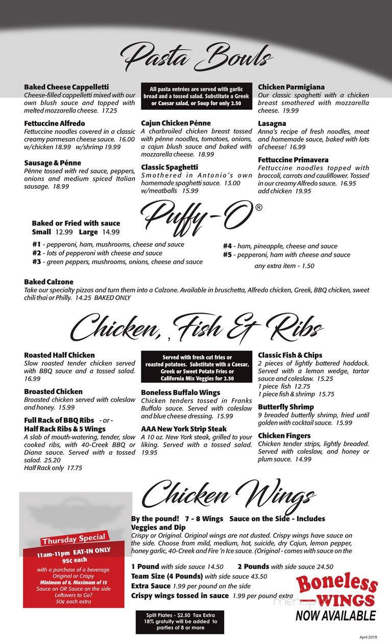 A Antonio's Pizza - Corunna, ON menu_pic