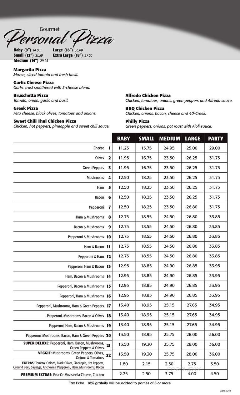 A Antonio's Pizza - Corunna, ON menu_pic