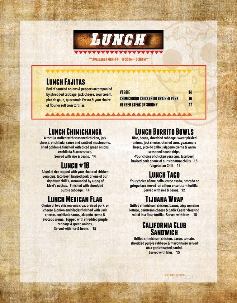 Mexicali Rosa's - Ottawa, ON menu_pic