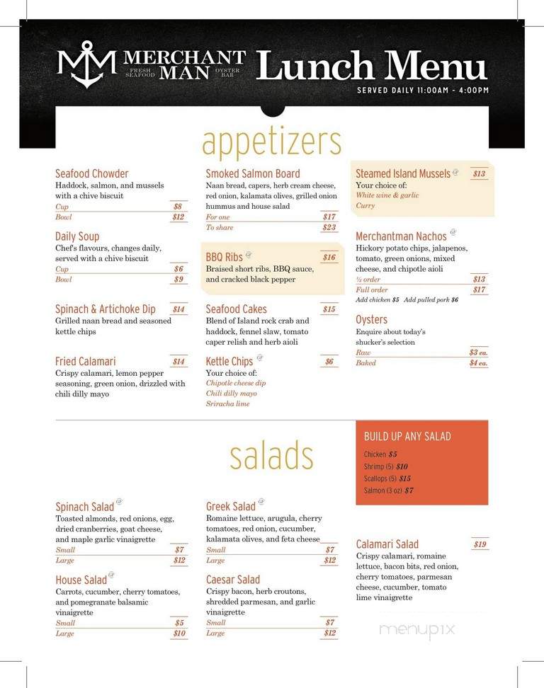 Merchantman Pub - Charlottetown, PE menu_pic