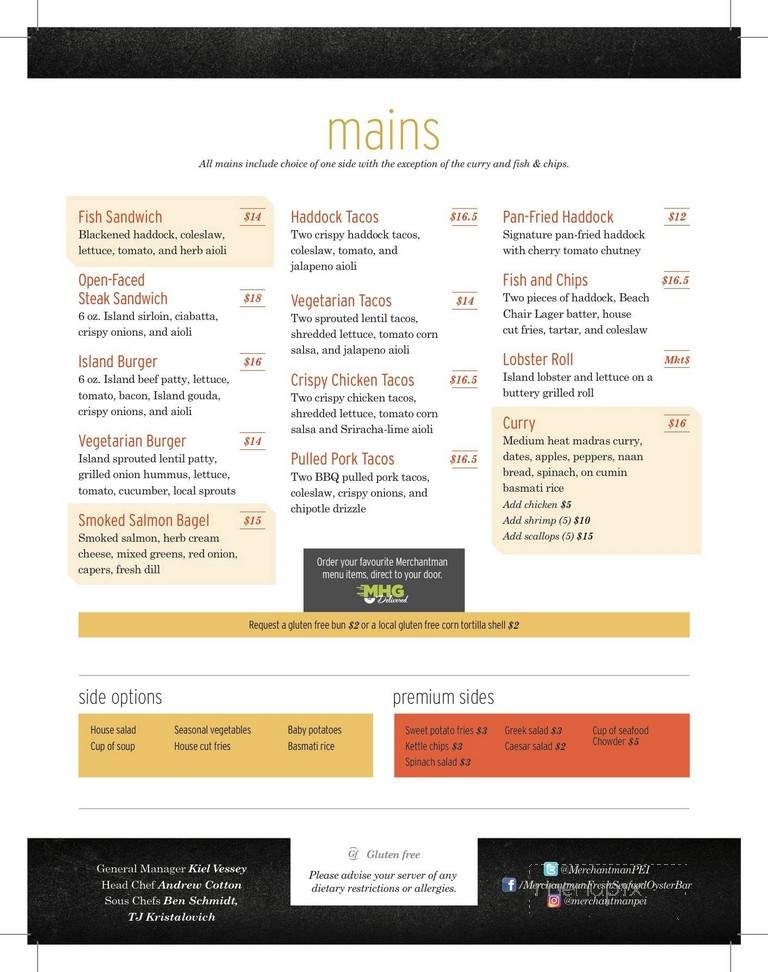 Merchantman Pub - Charlottetown, PE menu_pic