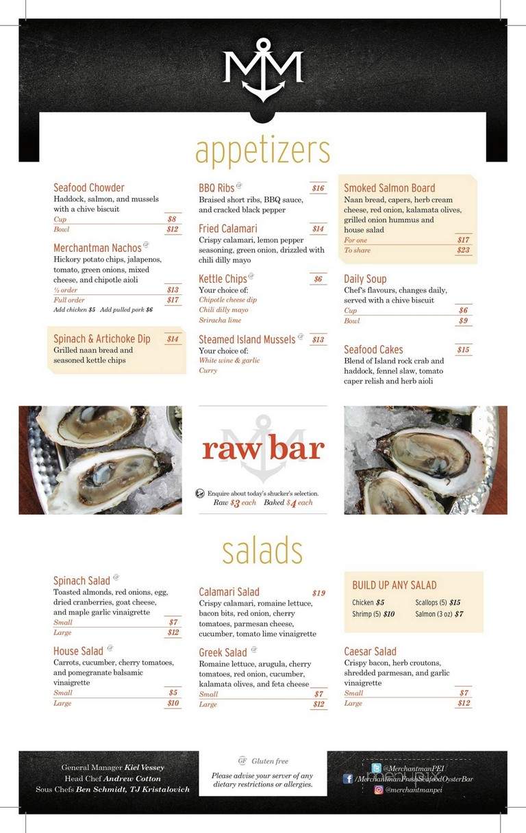 Merchantman Pub - Charlottetown, PE menu_pic