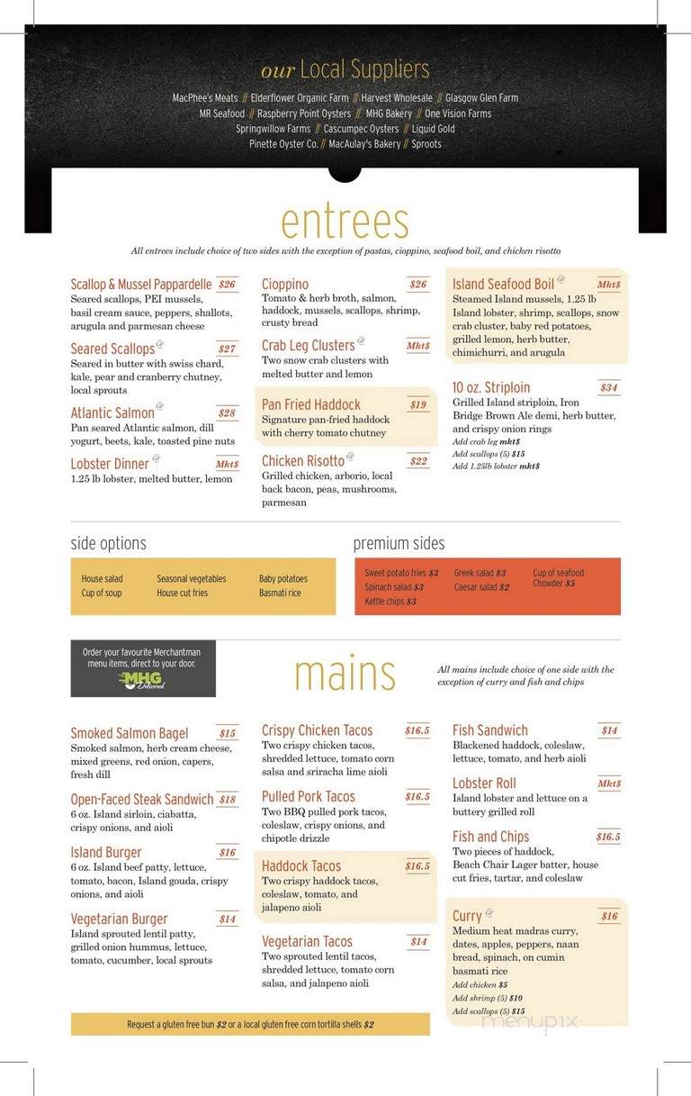 Merchantman Pub - Charlottetown, PE menu_pic