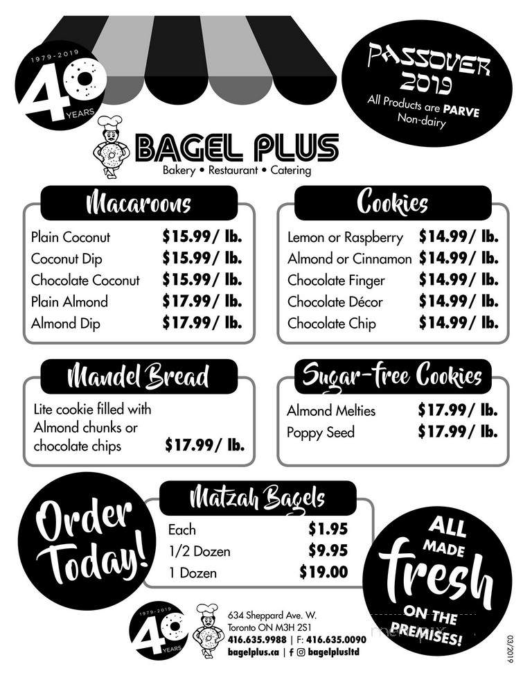 Bagel Plus - Toronto, ON menu_pic