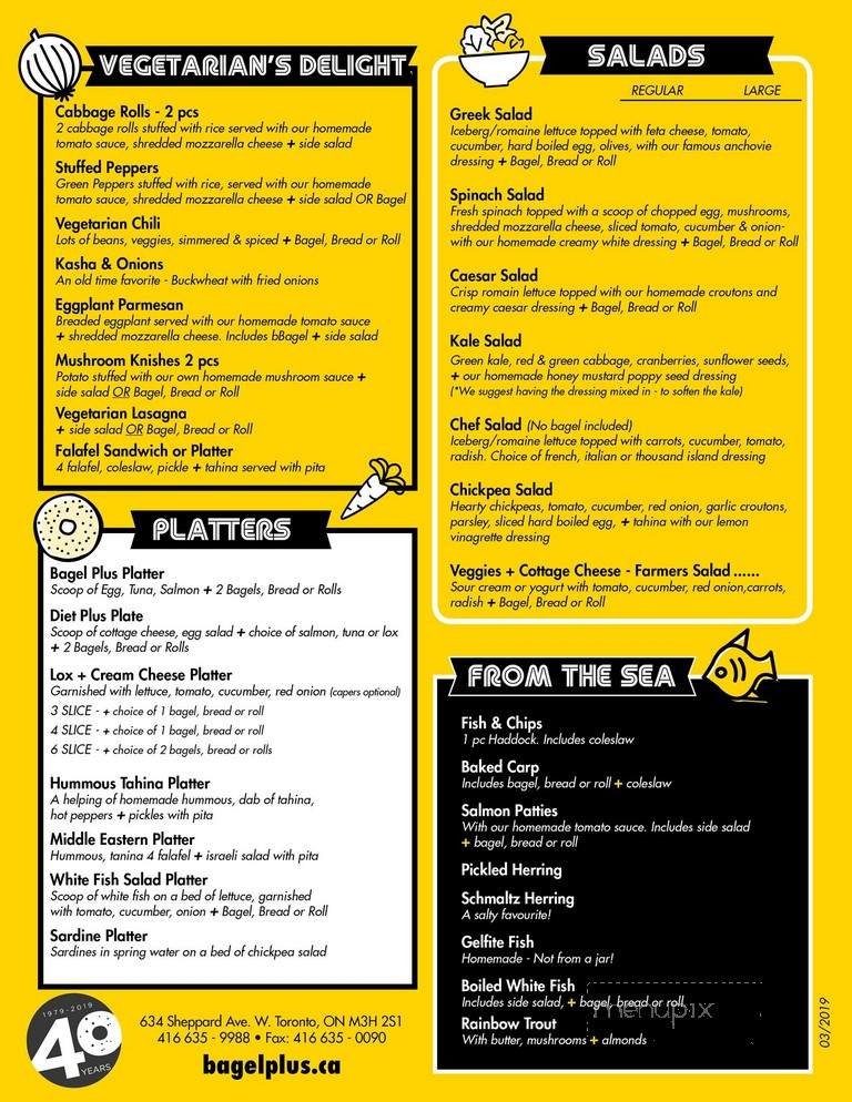 Bagel Plus - Toronto, ON menu_pic