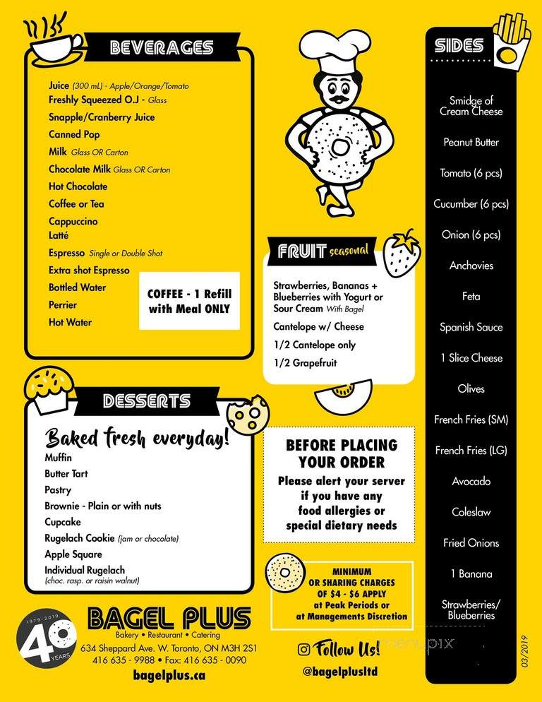 Bagel Plus - Toronto, ON menu_pic
