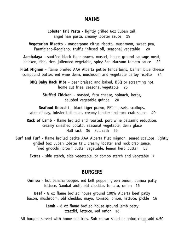 Embarcadero Wine & Oyster Bar - Calgary, AB menu_pic