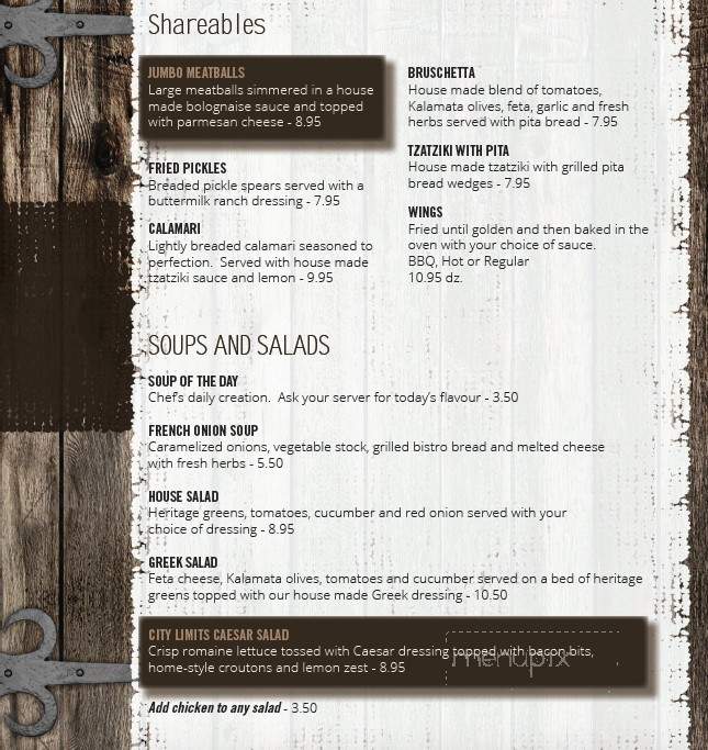 City Limits Bar & Grill - Cornwall, ON menu_pic