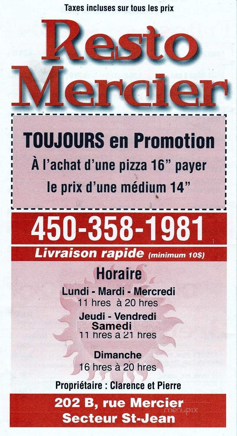 Valentine Restaurant - Saint-Jean-Sur-Richelieu, QC menu_pic