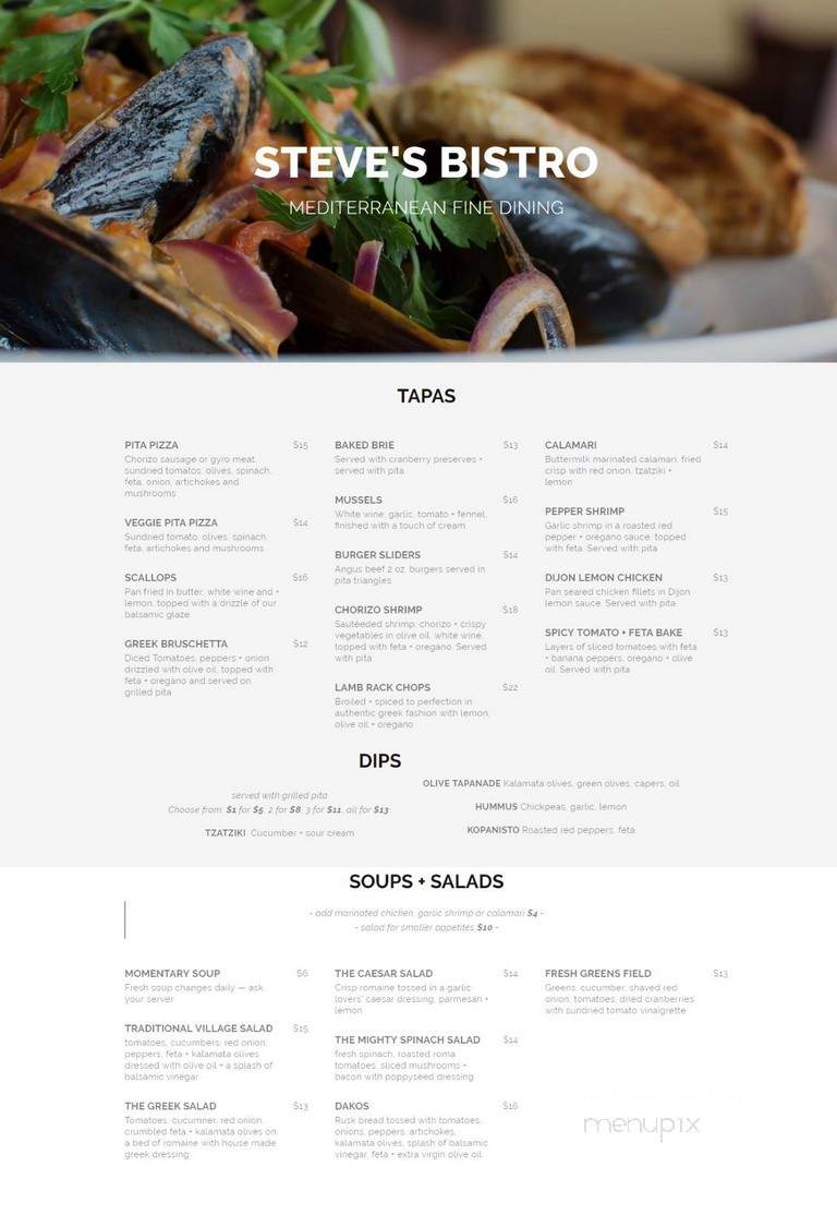 Steve's Place Family Dining - Winnipeg, MB menu_pic