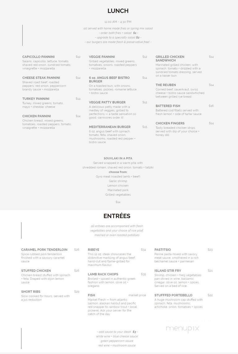 Steve's Place Family Dining - Winnipeg, MB menu_pic