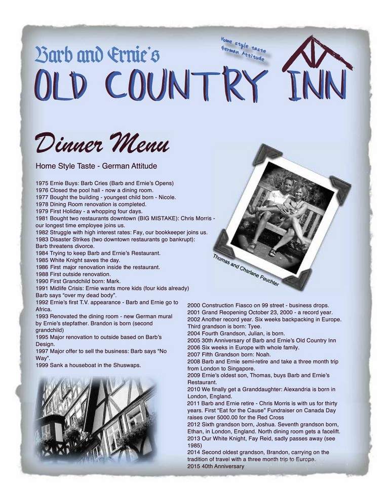 Barb & Ernie's Restaurant - Edmonton, AB menu_pic