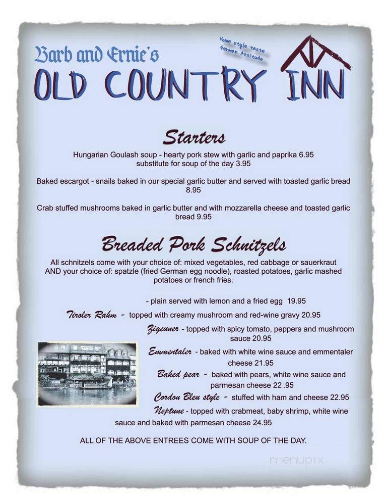 Barb & Ernie's Restaurant - Edmonton, AB menu_pic