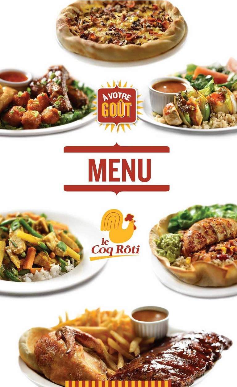 Les Restaurants Le Coq Roti - Chicoutimi, QC menu_pic