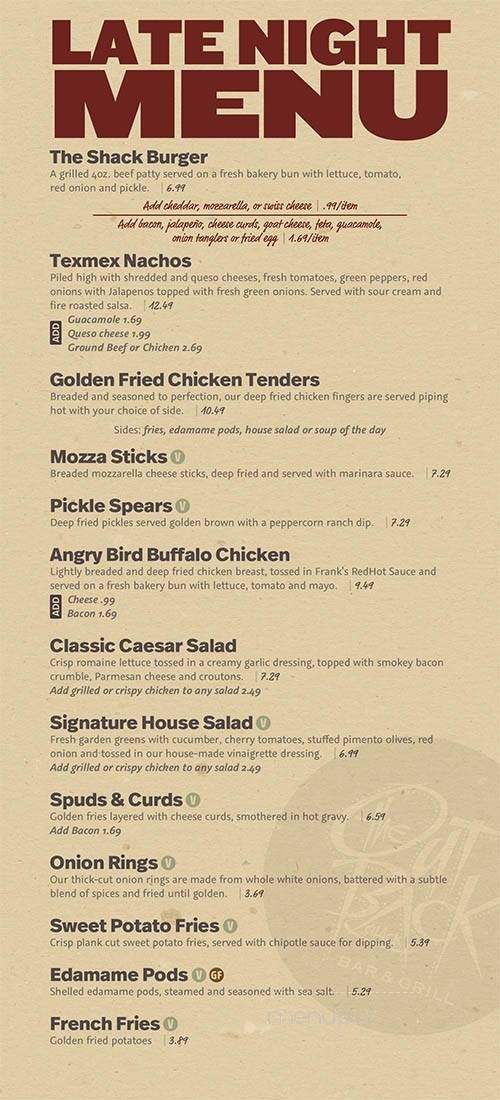 Outback Shack Bar & Grill - London, ON menu_pic