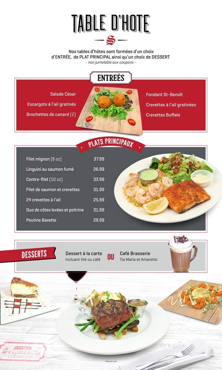 Brasserie La Seigneurie - Sherbrooke, QC menu_pic